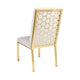 RILEY CHAIR GY-DC-8576G White PU Gold steel frame