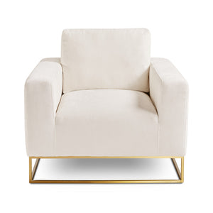 FRANKLIN Accent Chair GY-AC-8145G Contessa Vanilla Gold Legs - stylish accent chair to elevate your living room decor | Image 3 | InSTYLE Home & Rugs