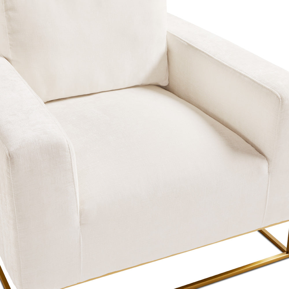 FRANKLIN Accent Chair GY-AC-8145G Contessa Vanilla Gold Legs - stylish accent chair to elevate your living room decor | Image 5 | InSTYLE Home & Rugs