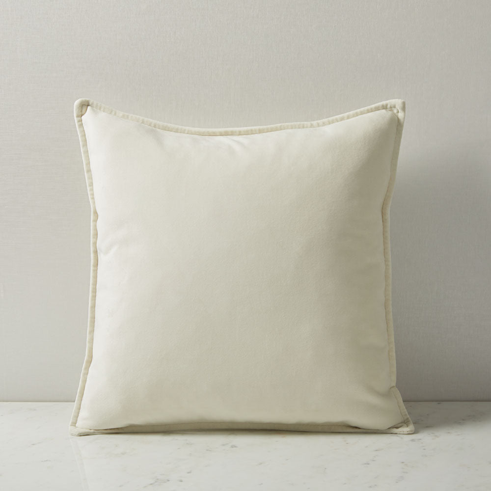 Merimac Velvet Ivory Cushion 18" x 18" - comfortable cushion for adding softness to your sofa | Image 2 | InSTYLE Home & Rugs