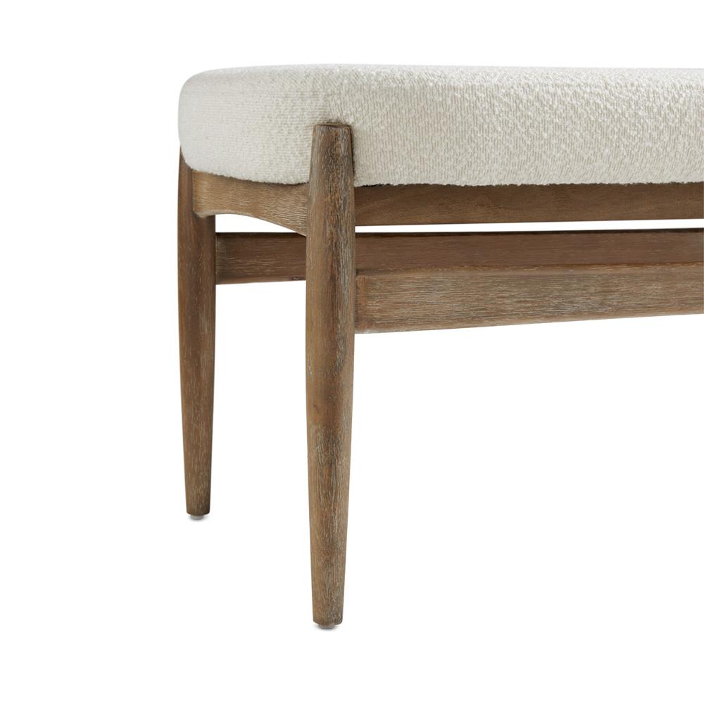 SALINA BENCH White Boucle Fur fabric - modern white bench | Image 5 | InSTYLE Home & Rugs