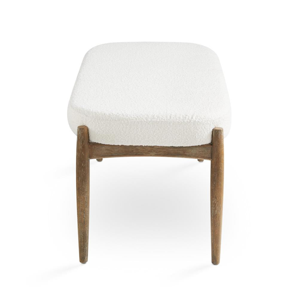 SALINA BENCH White Boucle Fur fabric - modern white bench | Image 6 | InSTYLE Home & Rugs