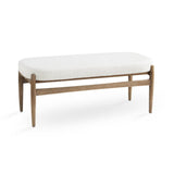 SALINA BENCH White Boucle Fur fabric - modern white bench | Image 1 | InSTYLE Home & Rugs
