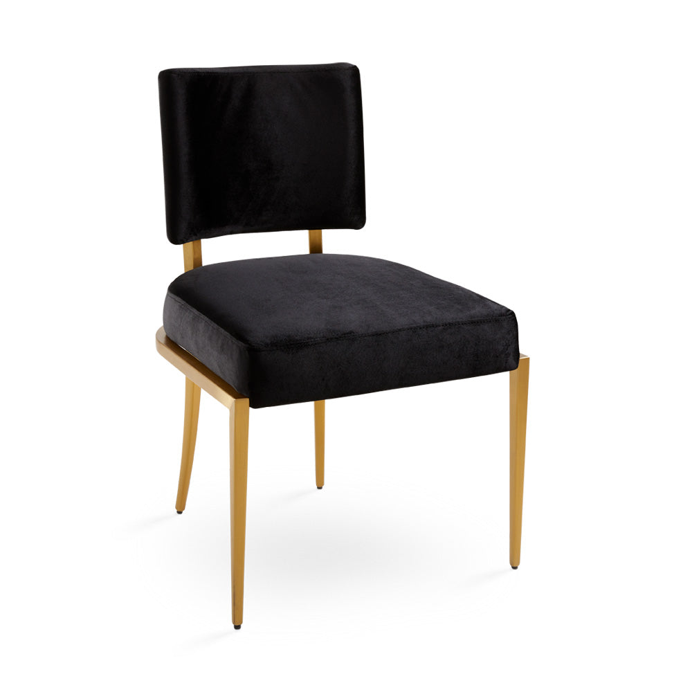 OLIVER Dining Chair WITHOUT ARMS Black Velvet | InSTYLE Home & Rugs