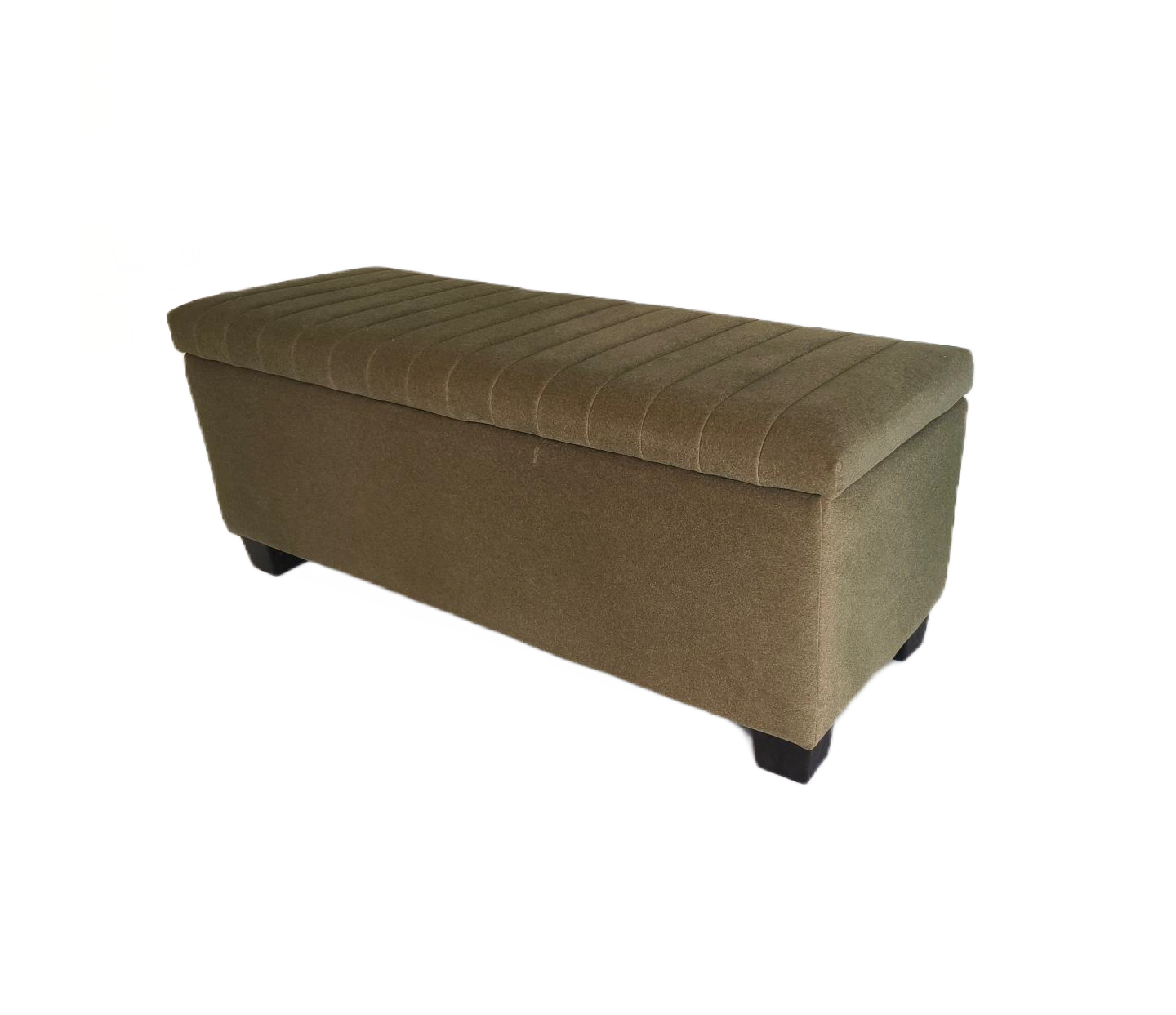 Channel Storage Bench GY-BEN-1108 Moss green Mohair fabric - stylish bench for any space | Image 1 | InSTYLE Home & Rugs