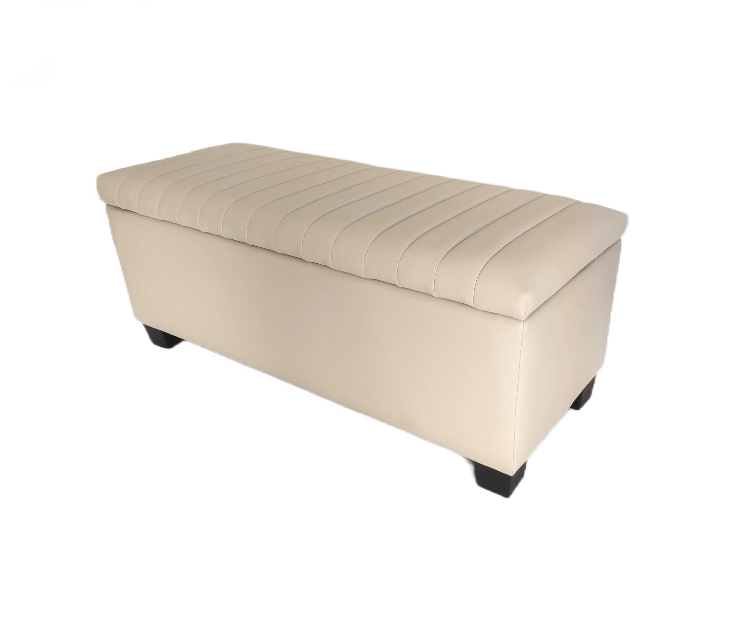 Channel Storage Bench Taupe PU - modern taupe bench | Image 1 | InSTYLE Home & Rugs