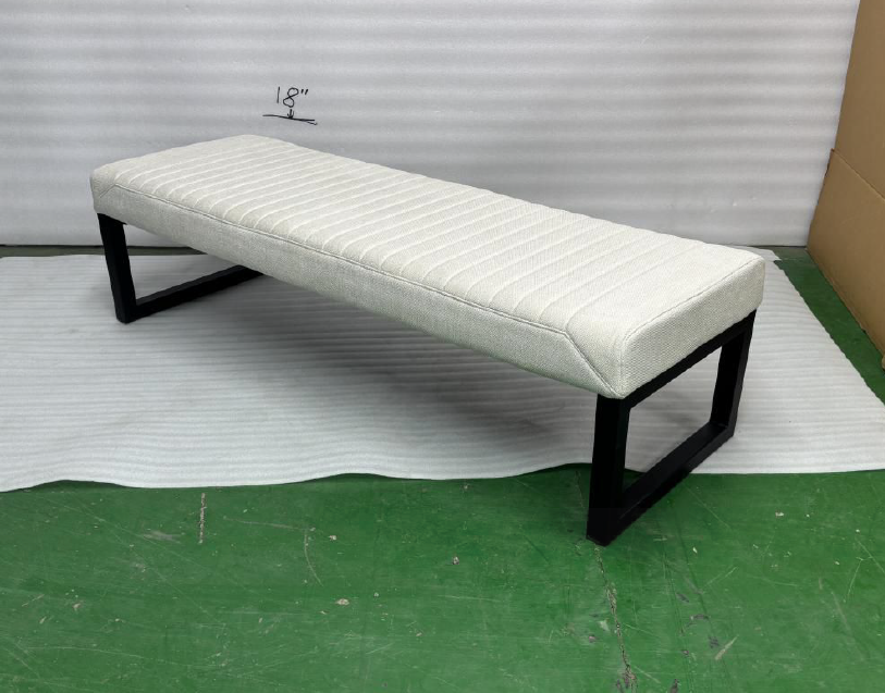 City Channel Bench Ivory Fabric black legs | InSTYLE Home & Rugs