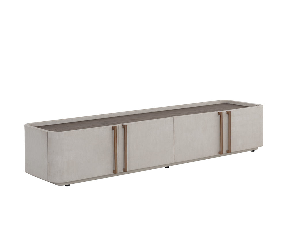 Jamille Media Console And Cabinet - perfect for holding drinks, decor, or lamps | Image 5 | InSTYLE Home & Rugs