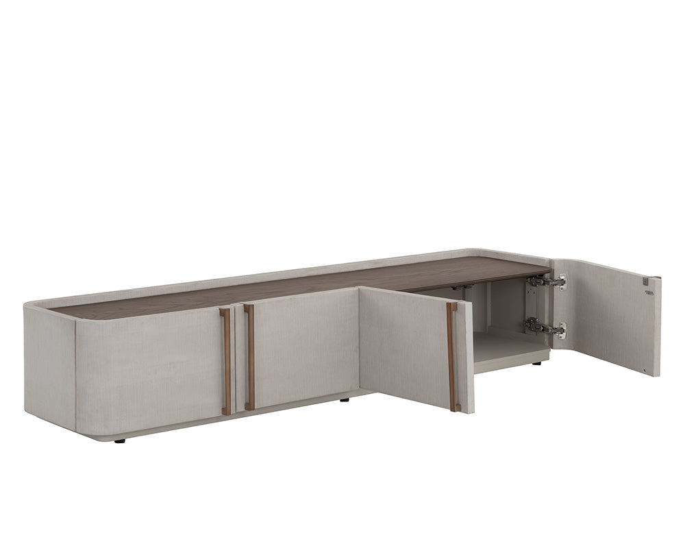 Jamille Media Console And Cabinet - perfect for holding drinks, decor, or lamps | Image 6 | InSTYLE Home & Rugs
