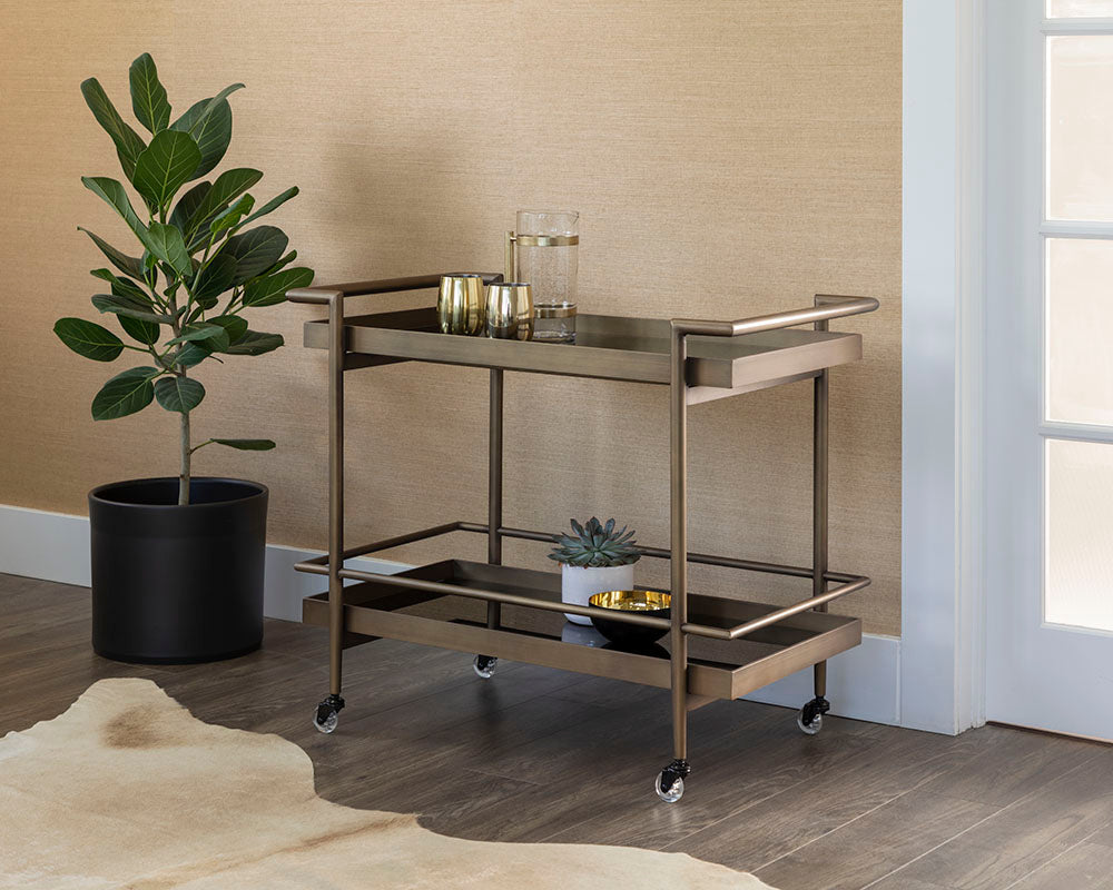 Livingston Bar Cart - perfect storage for drinks and glassware | Image 6 | InSTYLE Home & Rugs