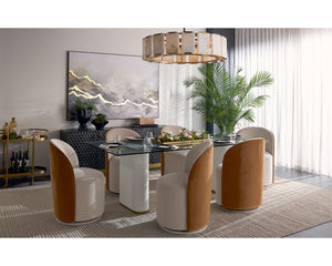 Cavoli Swivel Dining Chair - elegant seating for dining areas | Image 5 | InSTYLE Home & Rugs