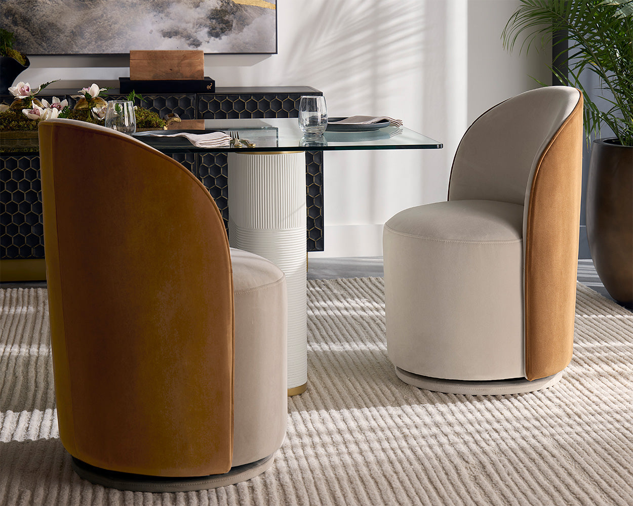 Cavoli Swivel Dining Chair - elegant seating for dining areas | Image 4 | InSTYLE Home & Rugs