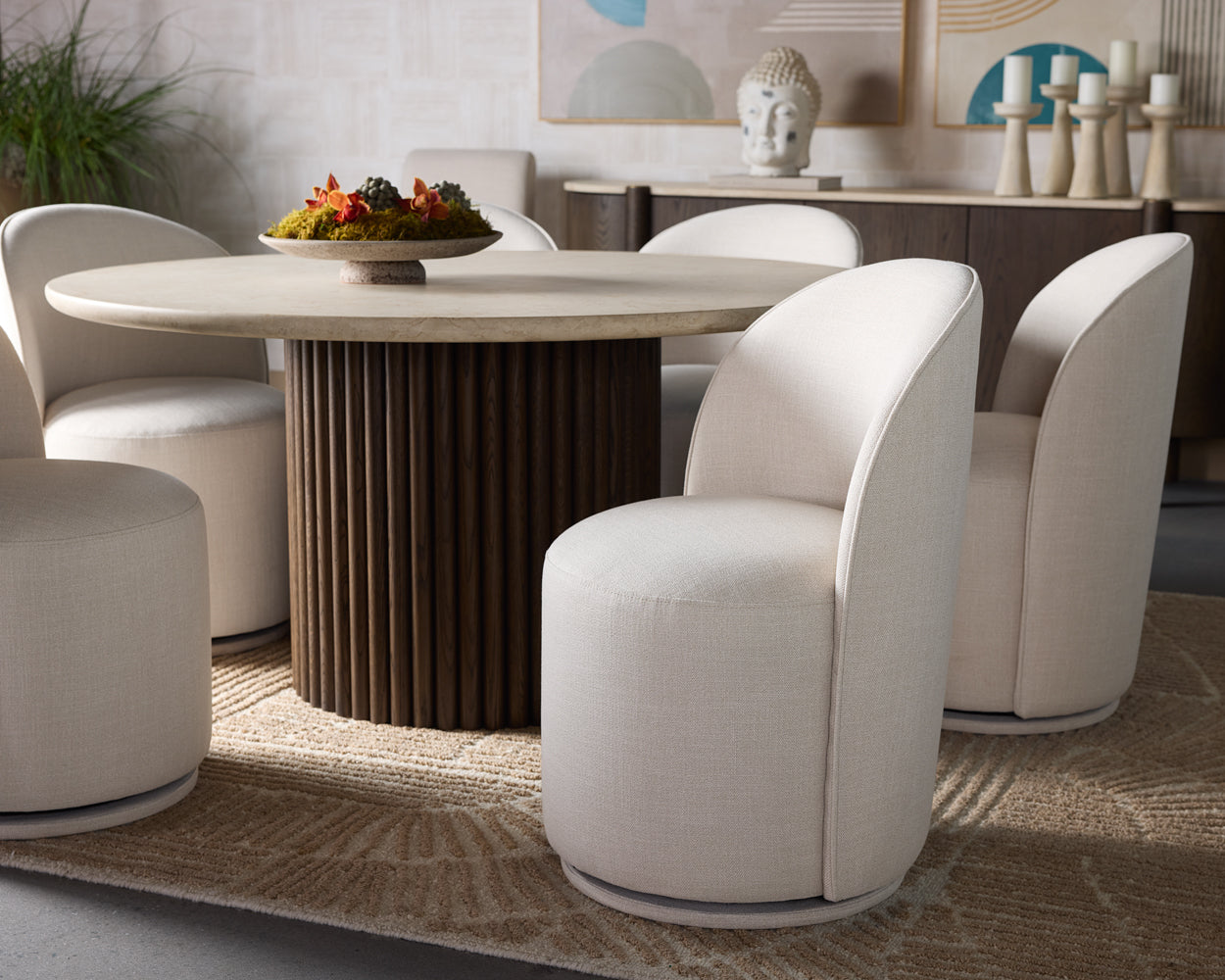 Cavoli Swivel Dining Chair - elegant seating for dining areas | Image 16 | InSTYLE Home & Rugs
