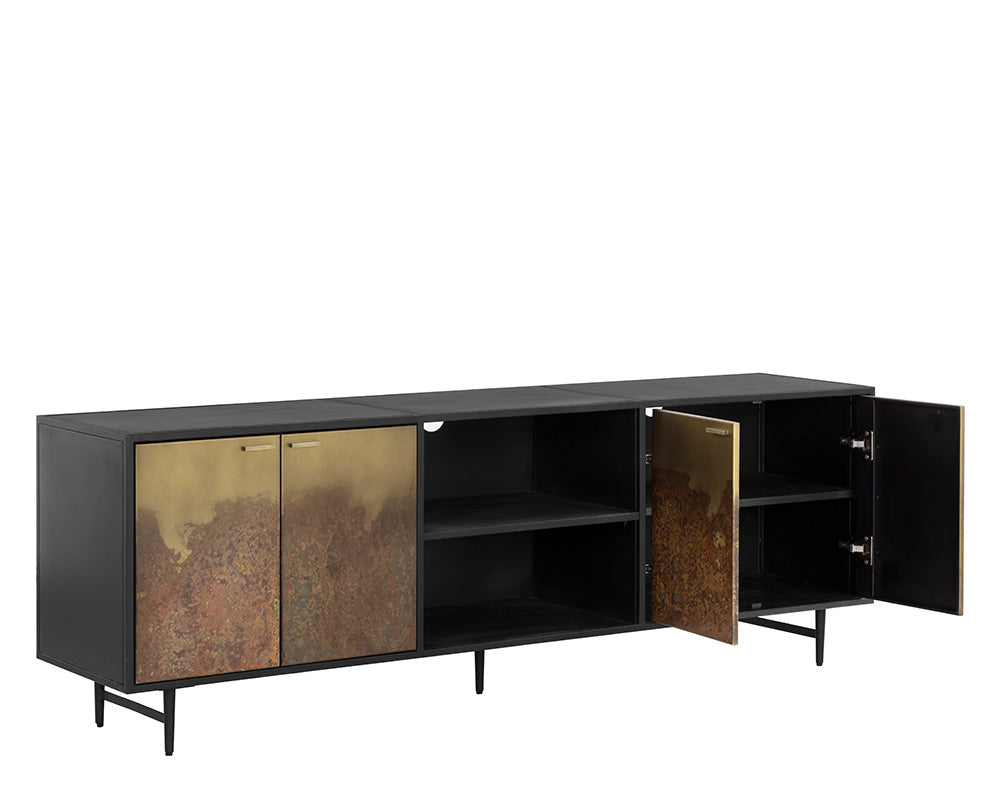 Auburn Media Console And Cabinet - perfect for holding drinks, decor, or lamps | Image 3 | InSTYLE Home & Rugs