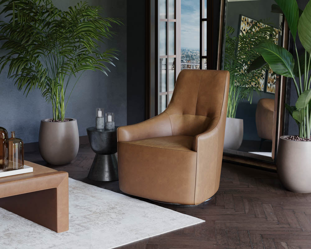 Carmine Swivel Lounge Chair - perfect for casual unwinding | Image 2 | InSTYLE Home & Rugs