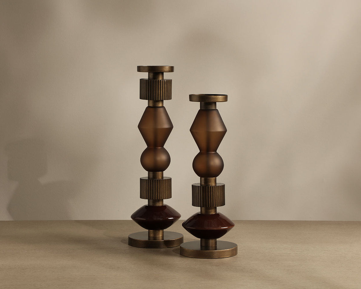 Bauhaus Candle Holders (Set Of 2) - artistic decorative objects to enhance shelves and tabletops | Image 1 | InSTYLE Home & Rugs