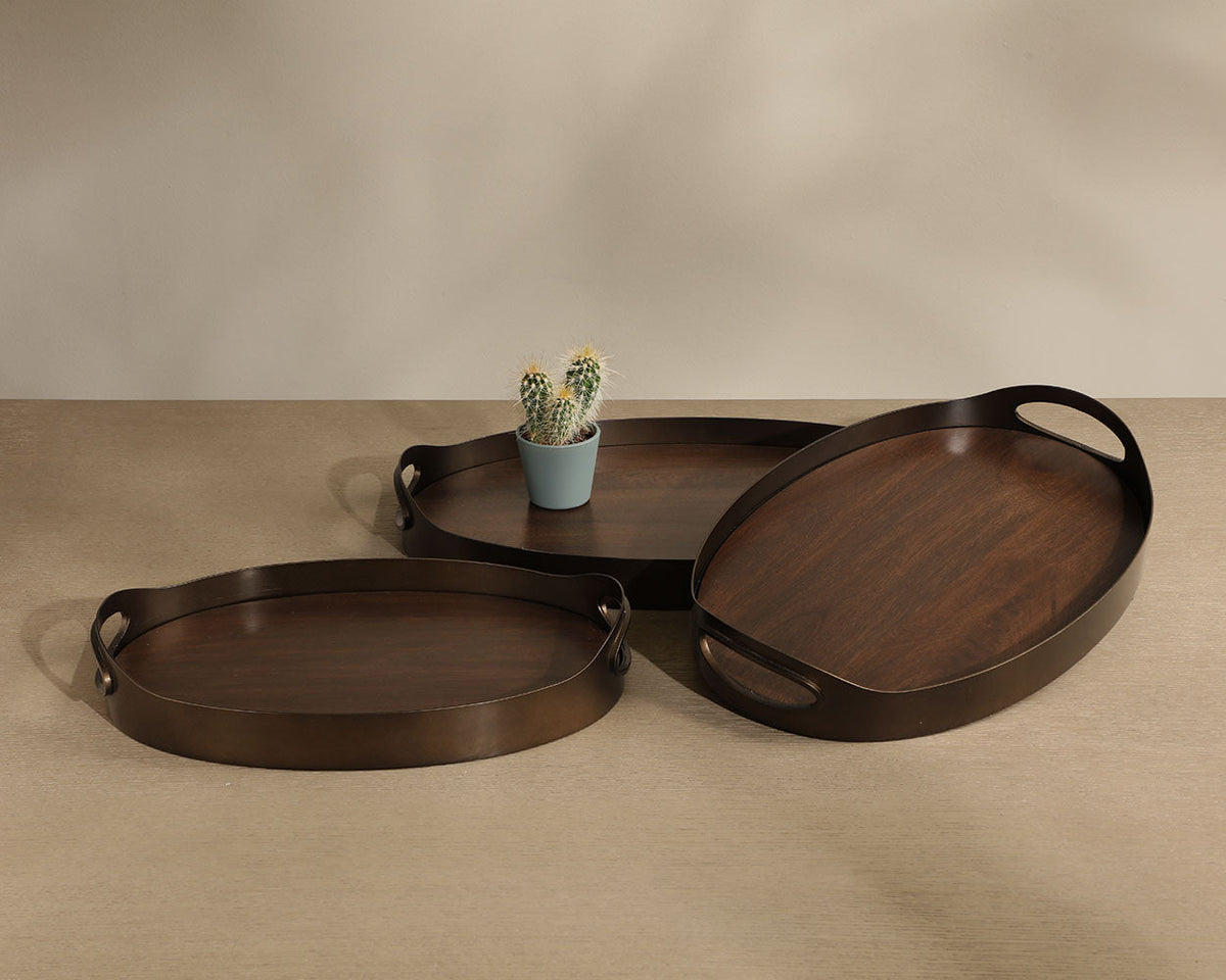 Delhi Trays (Set Of 3) - perfect for serving or as a decorative centerpiece | Image 3 | InSTYLE Home & Rugs