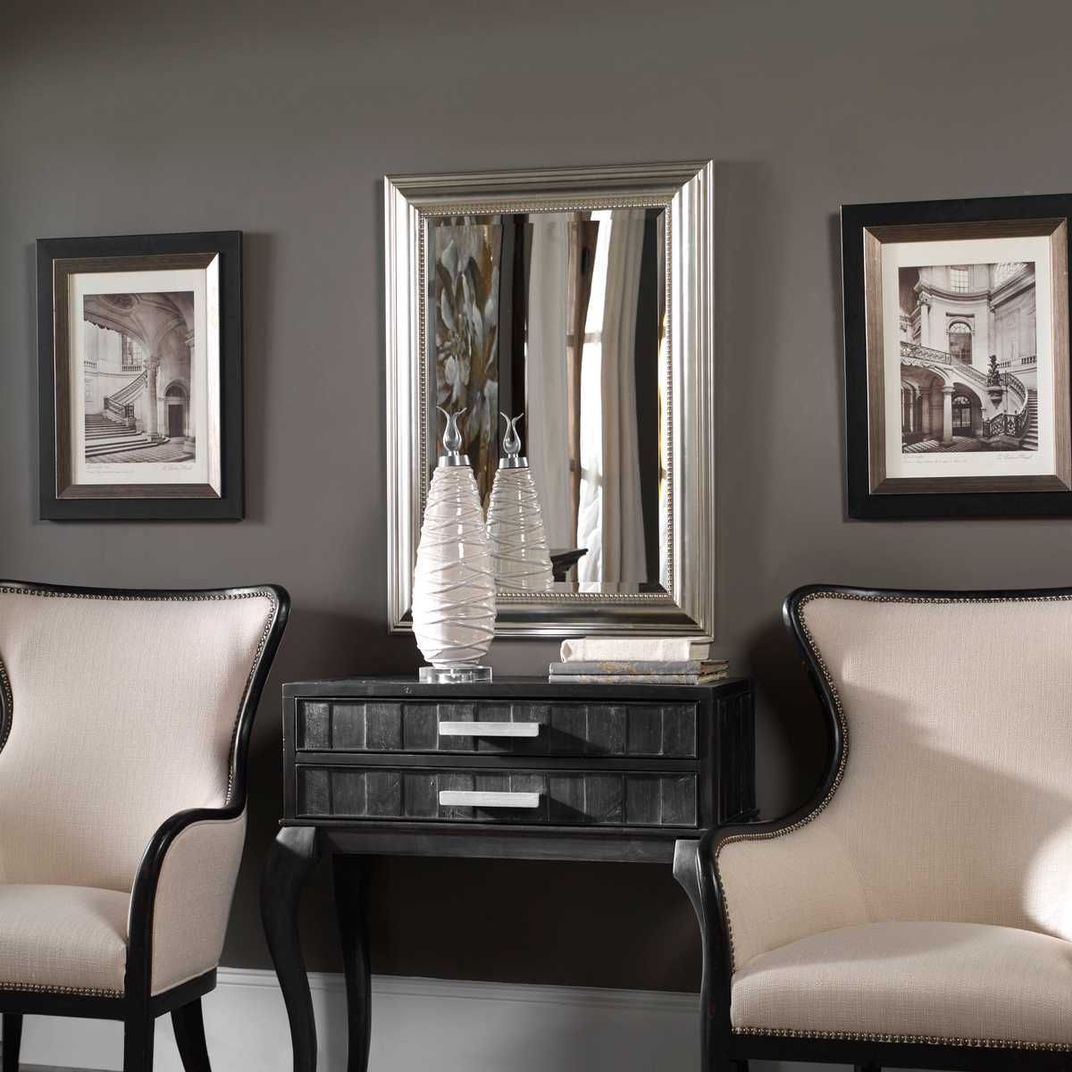Stuart Mirror, Silver - modern mirror with sleek design for contemporary interiors | Image 1 | InSTYLE Home & Rugs