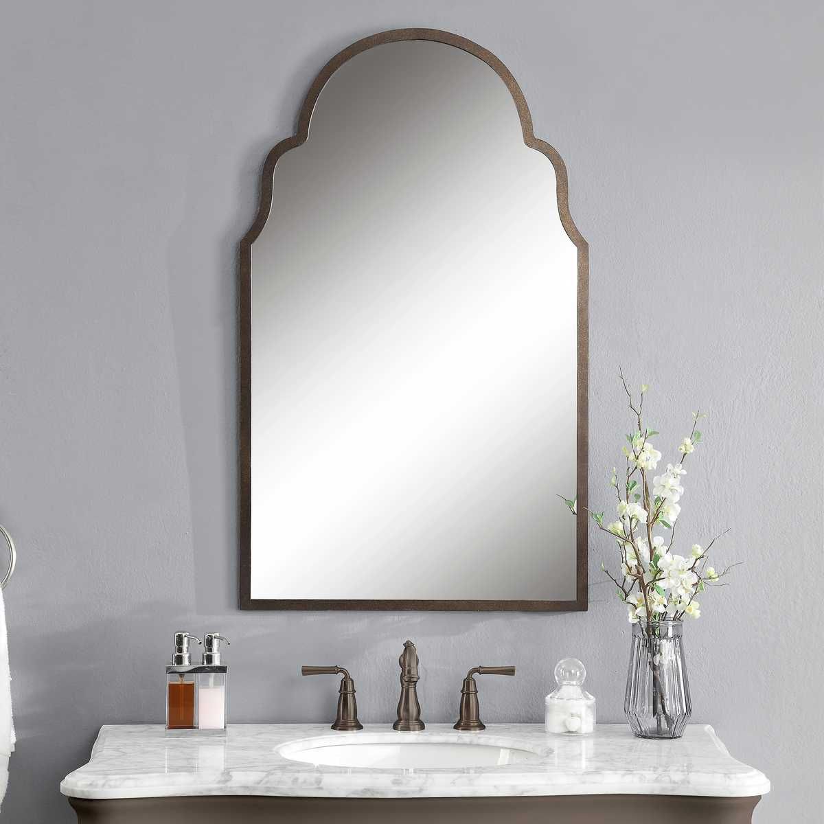 Brayden Arch Mirror, Bronze - modern mirror with sleek design for contemporary interiors | Image 6 | InSTYLE Home & Rugs