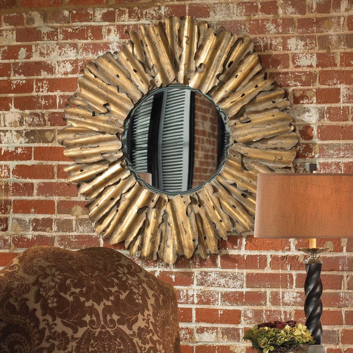 Hemani Round Mirror - elegant mirror for adding style and light to any room | Image 3 | InSTYLE Home & Rugs