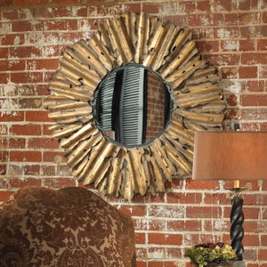 Hemani Round Mirror - elegant mirror for adding style and light to any room | Image 3 | InSTYLE Home & Rugs