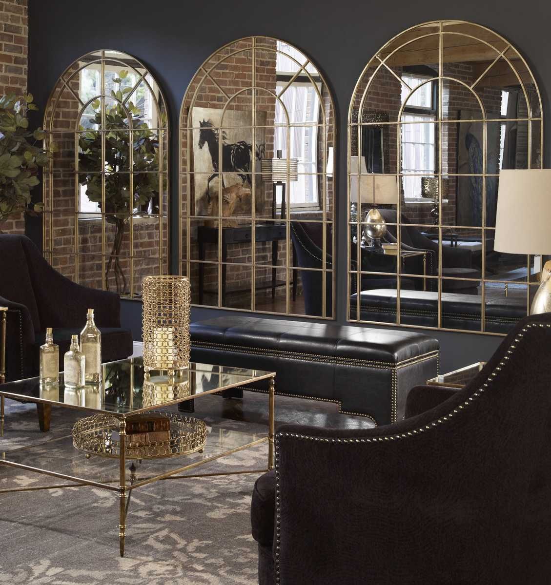 Grantola Arch Mirror, Gold - modern mirror with sleek design for contemporary interiors | Image 4 | InSTYLE Home & Rugs