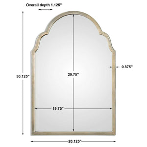 Brayden Petite Arch Mirror, Champagne - elegant mirror for adding style and light to any room | Image 4 | InSTYLE Home & Rugs