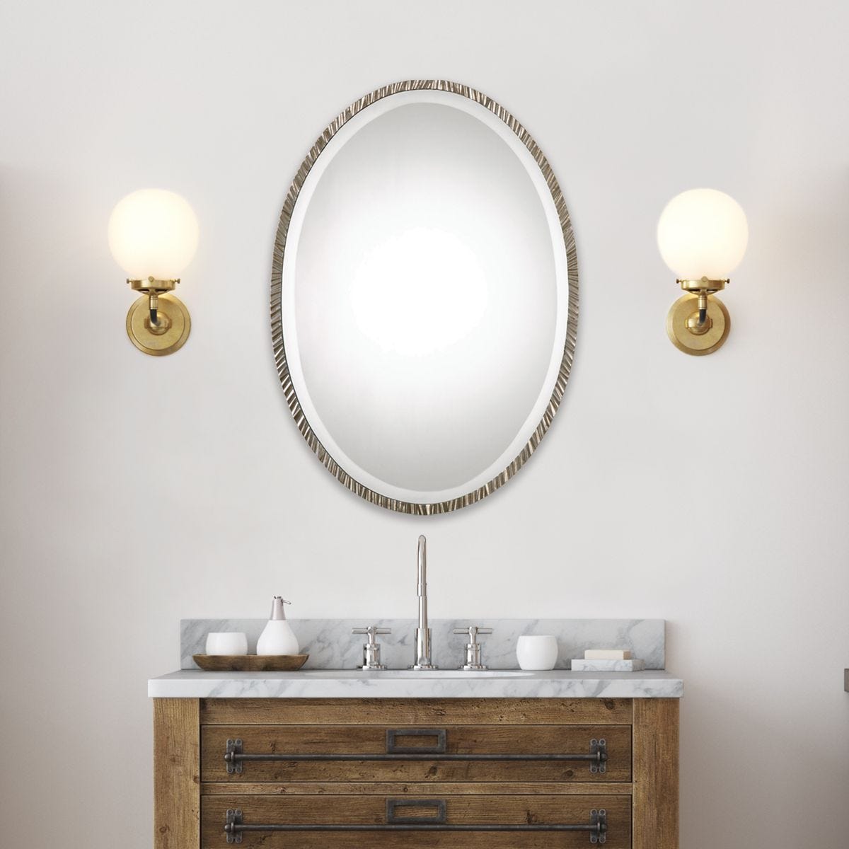 Annadel Oval Mirror - full-length mirror for creating the illusion of space and light | Image 3 | InSTYLE Home & Rugs