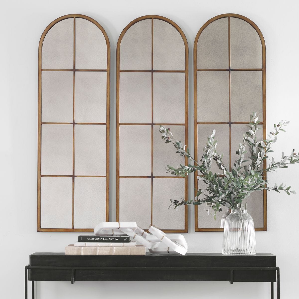 Amiel Arch Mirror, Bronze - modern mirror with sleek design for contemporary interiors | Image 4 | InSTYLE Home & Rugs