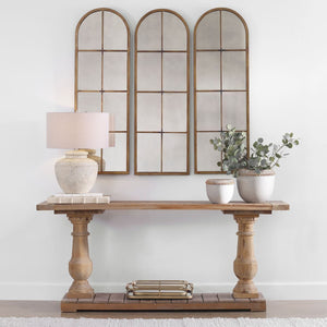 Amiel Arch Mirror, Bronze - modern mirror with sleek design for contemporary interiors | Image 1 | InSTYLE Home & Rugs