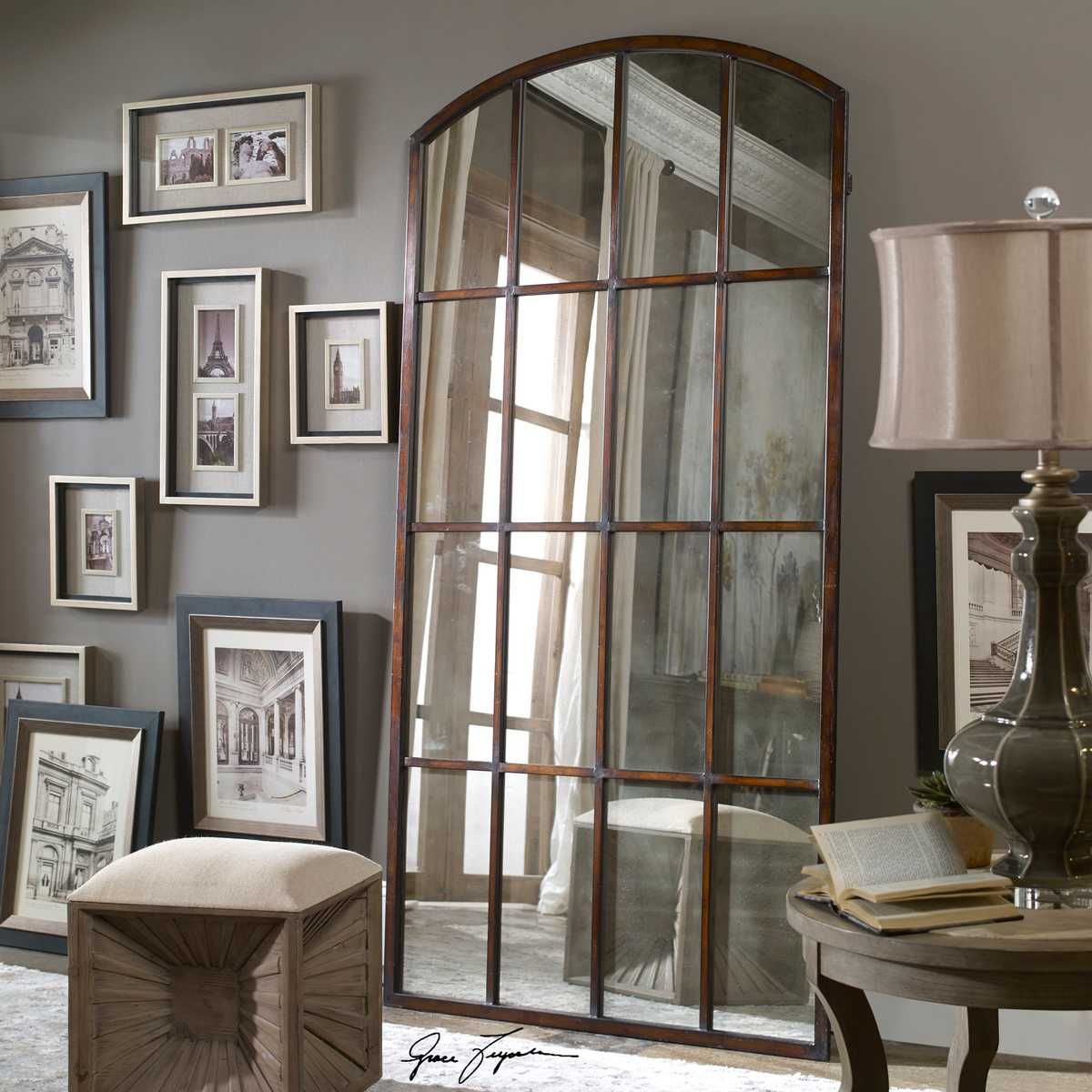 Amiel Large Arch Mirror, Bronze - elegant mirror for adding style and light to any room | Image 4 | InSTYLE Home & Rugs
