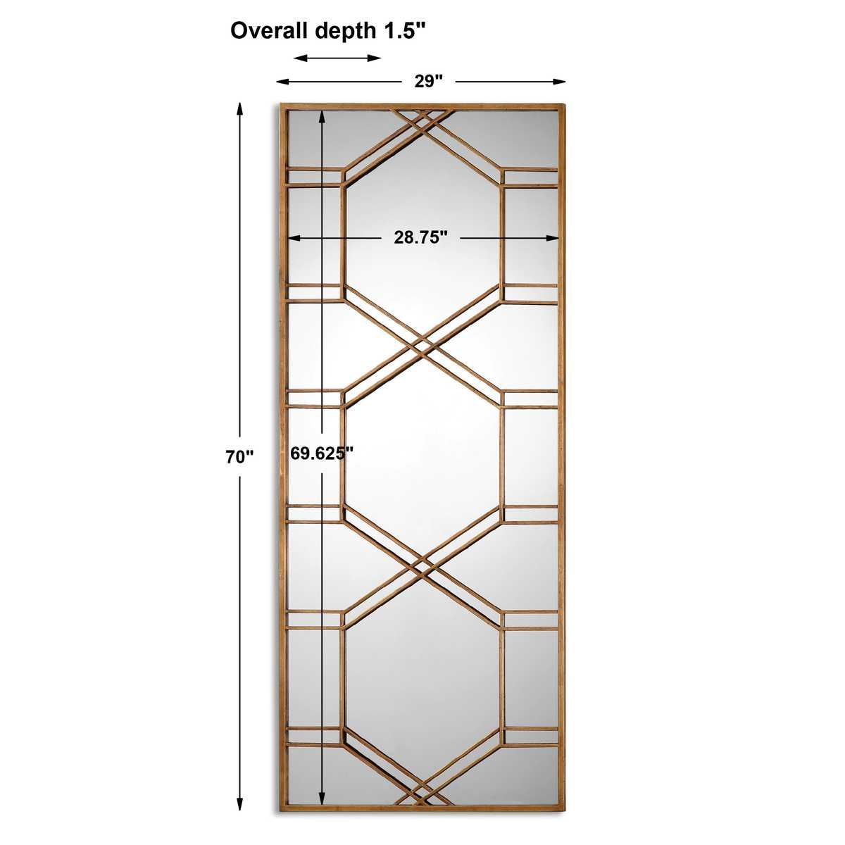 Kennis Mirror, Gold - full-length mirror for creating the illusion of space and light | Image 3 | InSTYLE Home & Rugs