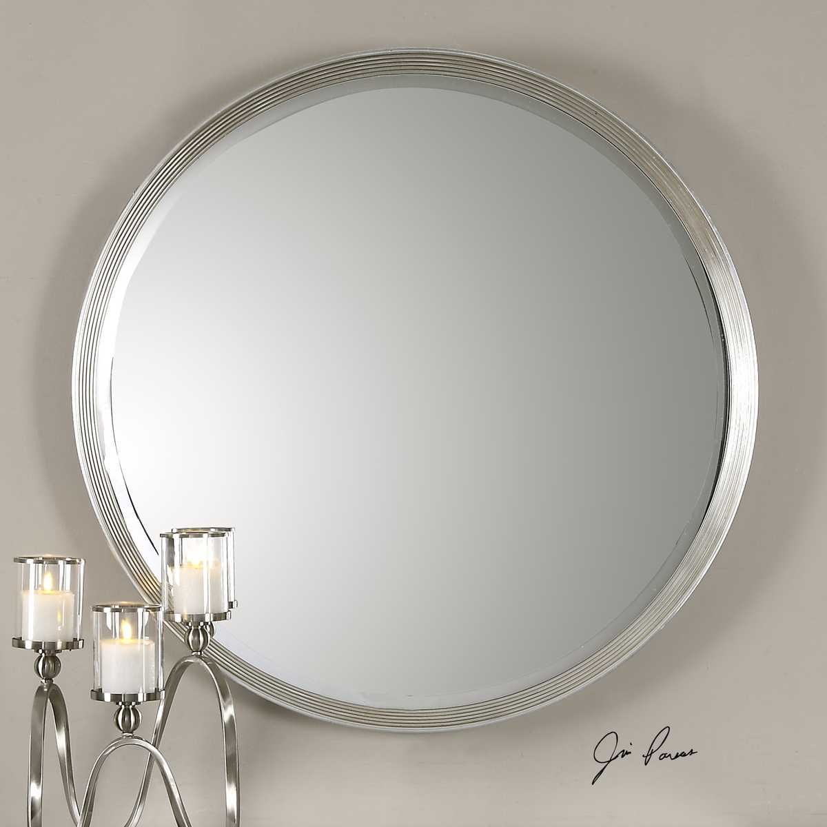 Serenza Round Mirror - modern mirror with sleek design for contemporary interiors | Image 3 | InSTYLE Home & Rugs