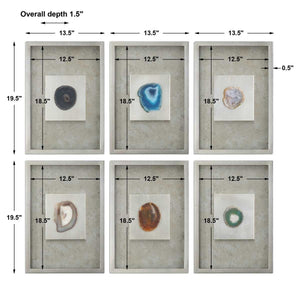 Agate Stone Silver Shadow Box, S/6 - transform your walls with stylish wall decor | Image 3 | InSTYLE Home & Rugs