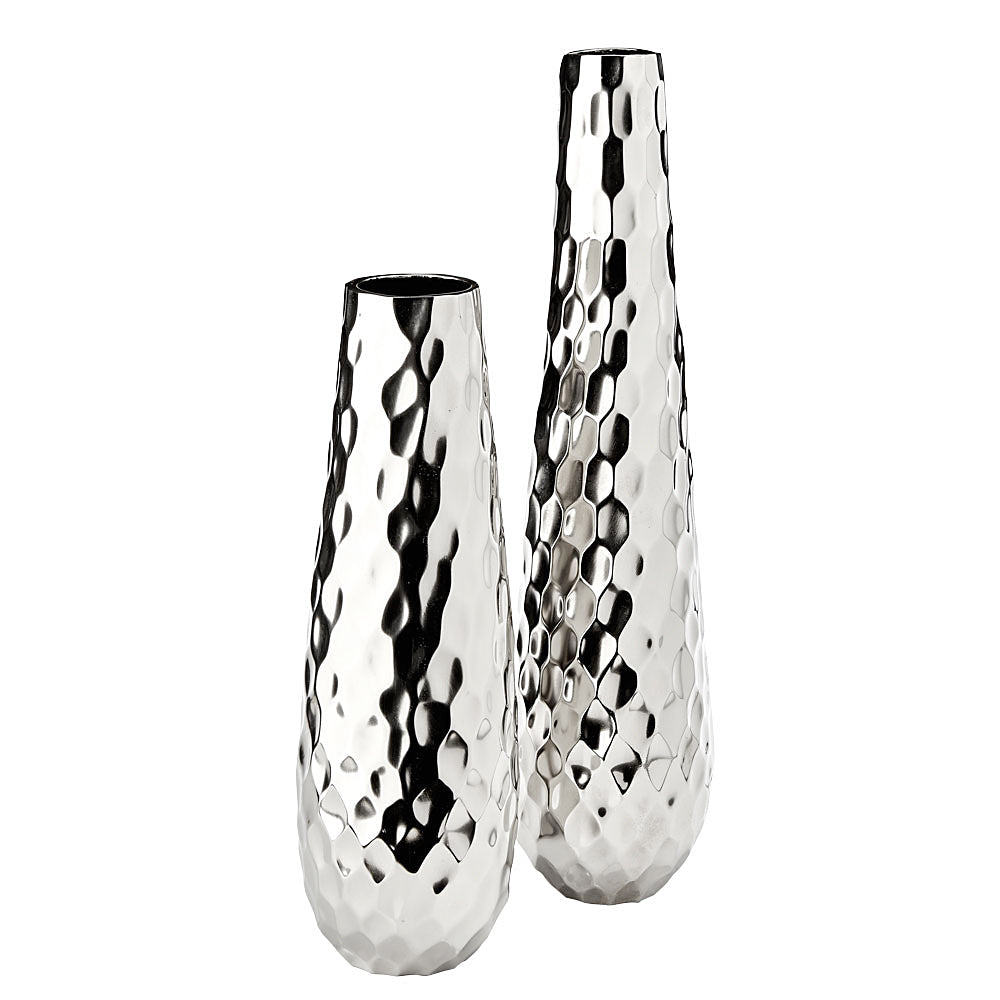 XC-34107 Round Hammered silver vase - find unique and stylish pieces to express your personality | Image 1 | InSTYLE Home & Rugs