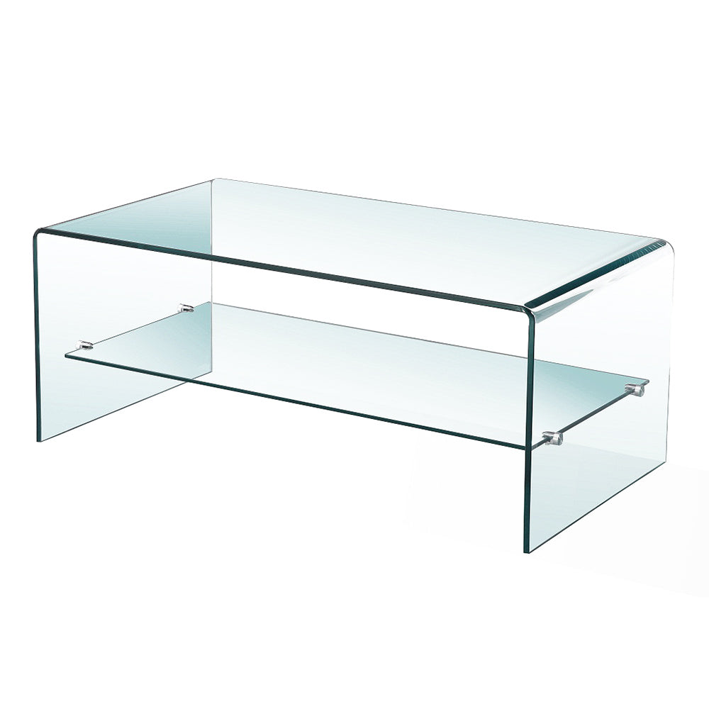 BENT GLASS Coffee Table GY-S02CT-12 With Shelf - versatile tables for living rooms and entryways | Image 1 | InSTYLE Home & Rugs