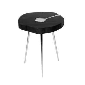 AKIS Side Table XC-4255B Black Wood w/ Aluminum fill - available in a variety of materials and styles | Image 1 | InSTYLE Home & Rugs