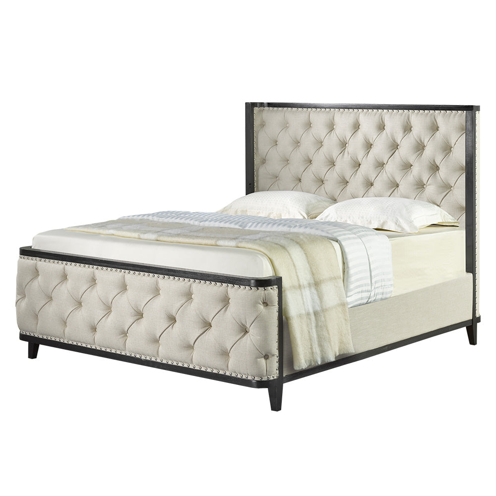 SWIRE BED QUEEN - modern beige bed | Image 1 | InSTYLE Home & Rugs