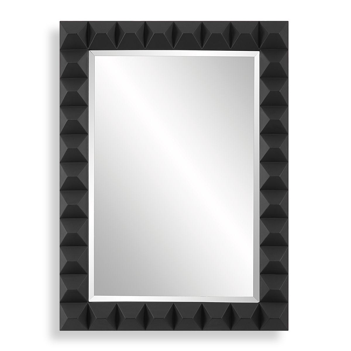 Studded Mirror, Black - perfect for enhancing light and creating a sense of space | Image 1 | InSTYLE Home & Rugs