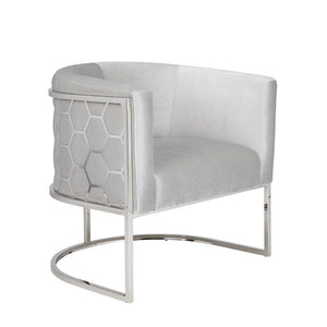 HONEYCOMB Accent Chair GY-AC-8148 Grey velvet - variety of styles from classic to contemporary | Image 1 | InSTYLE Home & Rugs