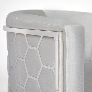 HONEYCOMB Accent Chair GY-AC-8148 Grey velvet - variety of styles from classic to contemporary | Image 3 | InSTYLE Home & Rugs