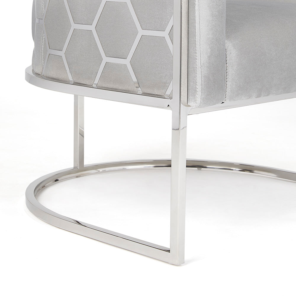 HONEYCOMB Accent Chair GY-AC-8148 Grey velvet - variety of styles from classic to contemporary | Image 4 | InSTYLE Home & Rugs