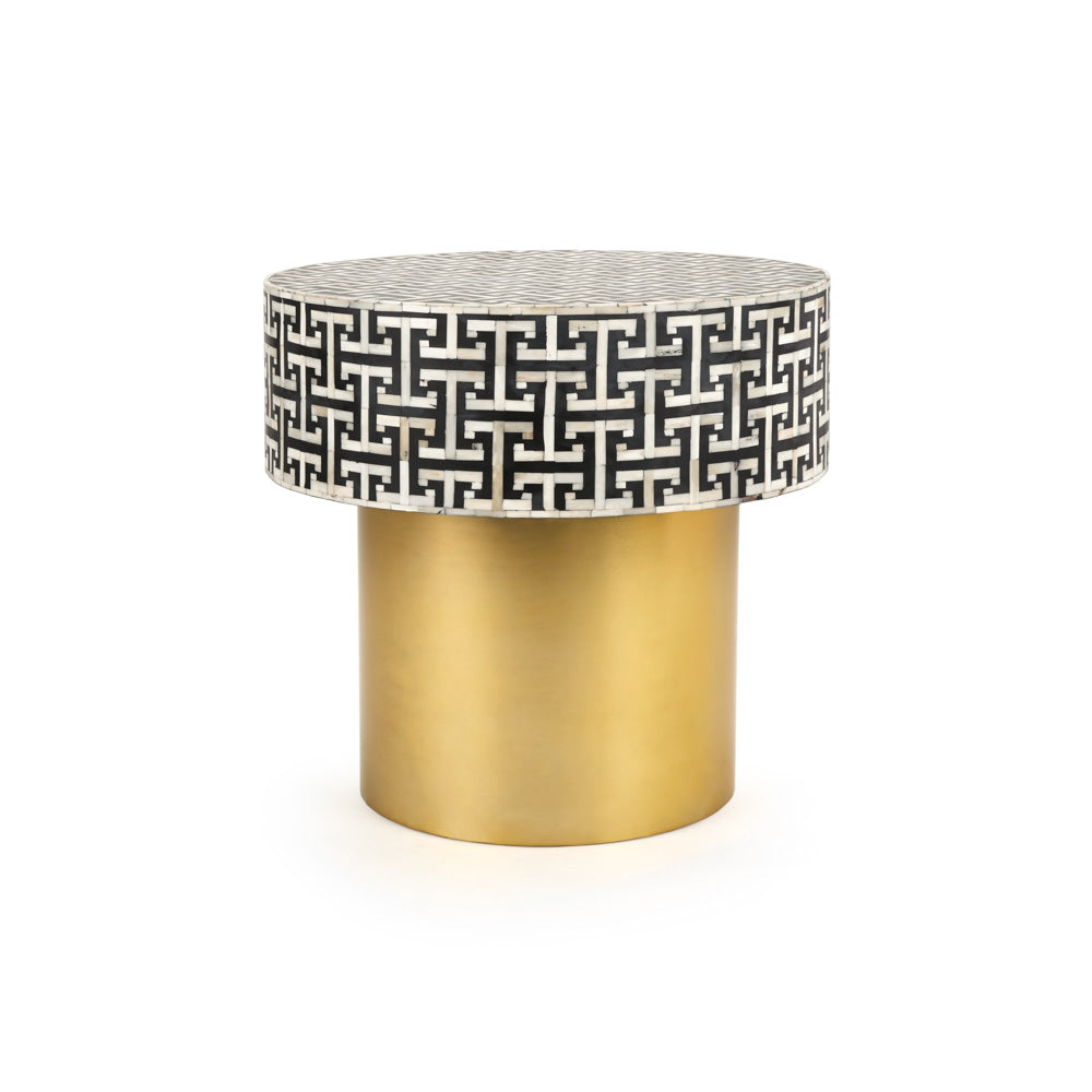 Augustine Bone Inlay End Table - perfect for holding drinks, decor, or lamps | Image 1 | InSTYLE Home & Rugs
