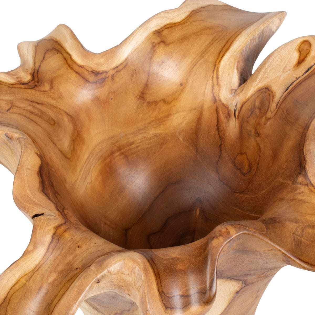 Teak Flow Indoor-Outdoor Bowl, Natural - modern decorative bowl for displaying fruit or decorative items | Image 6 | InSTYLE Home & Rugs