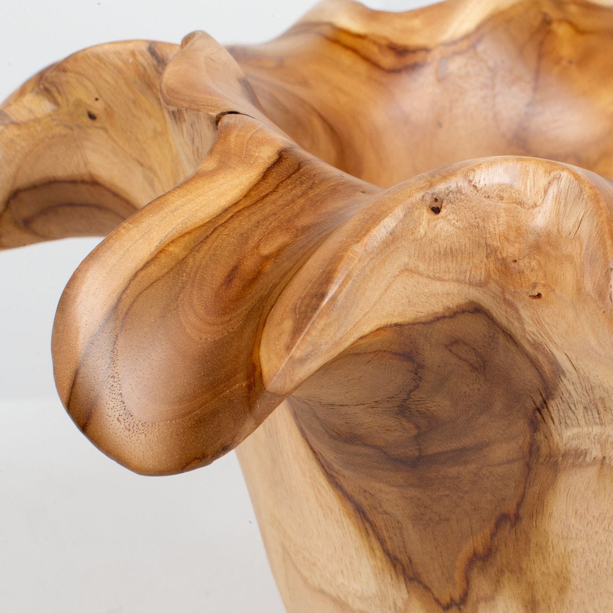 Teak Flow Indoor-Outdoor Bowl, Natural - modern decorative bowl for displaying fruit or decorative items | Image 7 | InSTYLE Home & Rugs