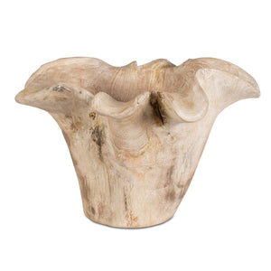 Teak Flow Indoor-Outdoor Bowl, White Wash - elegant decorative bowl for a unique centerpiece in any room | Image 2 | InSTYLE Home & Rugs