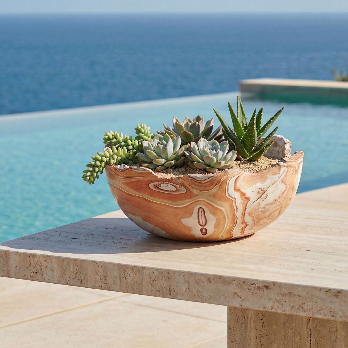 Sahara Bloom Indoor-Outdoor Bowl - elegant decorative bowl for a unique centerpiece in any room | Image 1 | InSTYLE Home & Rugs