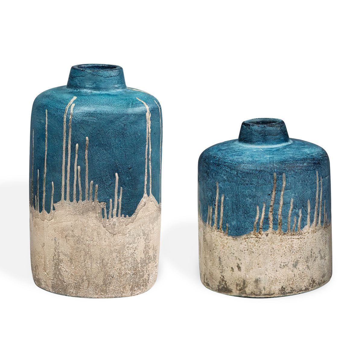 Coastal Cascade Indoor-Outdoor Vases, S/2 - modern accessories for a personalized living space | Image 1 | InSTYLE Home & Rugs