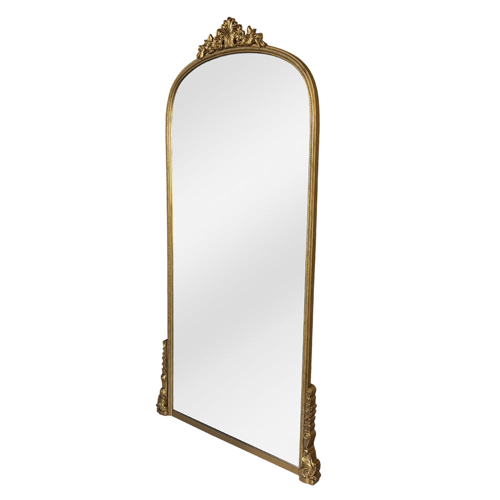 Lorraine Floor Mirror: Country Gold Frame - perfect for enhancing light and creating a sense of space | Image 3 | InSTYLE Home & Rugs