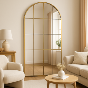 Irene Floor Mirror: Gold Frame - available in various shapes, sizes, and frame styles | Image 4 | InSTYLE Home & Rugs